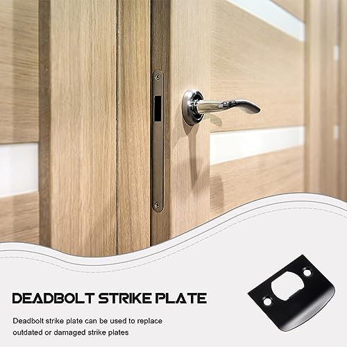 DOITOOL 8Pcs Door Strike Plate Black Deadbolt Strike Plate Stainless Steel Door Security Strike Plate T Strike Plate by DOITOOL - Image 7