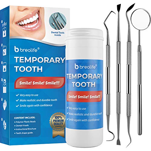 BreoLife Temporary Teeth for Missing Tooth - Moldable Fake Teeth, Replacement of Teeth