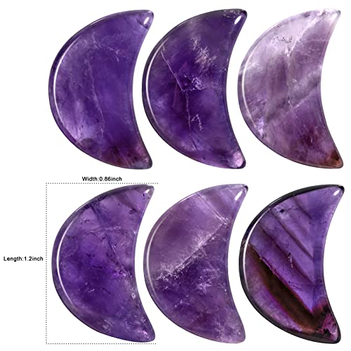 Nupuyai 4pcs Moon Shape Amethyst Crystal Palm Pocket Worry Stone Set - Image 2