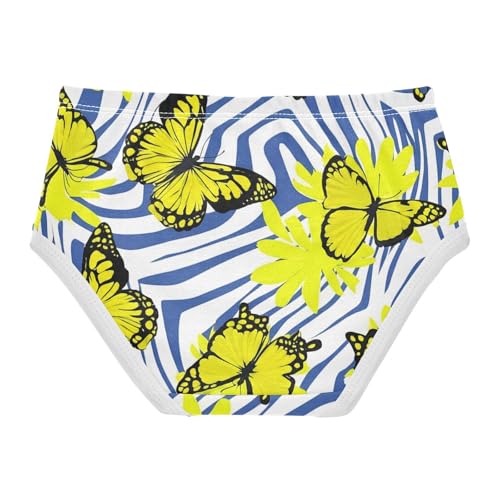 Yellow Butterflies Blue White Stripes Girls Underwear Toddler 2t Cotton Girl Panties Cute Stylish Briefs Kids Undies2