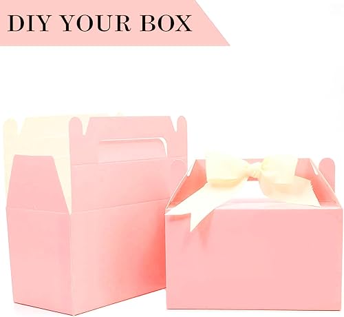 Miniatura 3 de Oletx 50 cajas de regalo rosadas a dos aguas, caja pequeña de regalo de fiesta de 5.9 pulgadas, caja de golosinas, caja de dulces para el día de San