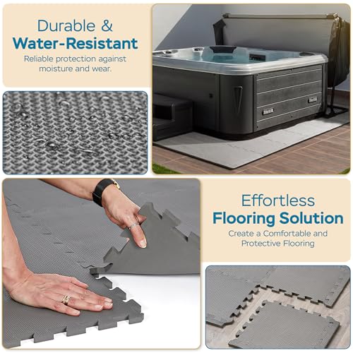 Durable EVA Gym Mats for Home Non-Slip Foam Mats – 1 cm thick Interlocking Floor Mats for Gym Flooring and Garage Floor Tiles (30x30, Pack of 10) (Grey, Pack of 1) - Image 5