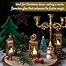 LLQ 8Pcs Mini Lantern with LED Tealight, Vintage Brown Lanterns Decorative, Hanging Candle Lanterns for Halloween Christmas Wedding Table Centerpiece Indian Decor, Garden Fairy Party Decorations
