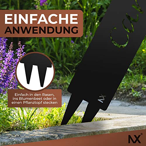 tradeNX Gartenstecker Schwarz | Metall | Gartenschild Gartendeko Terrasse Schild in Schwarzoptik (Carpe Diem) - Image 6