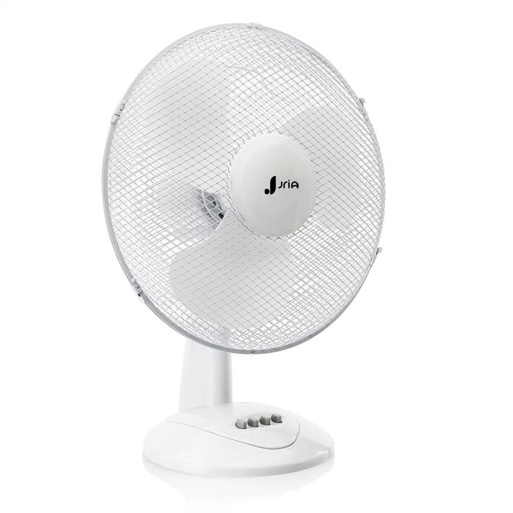 Ventilatore portatile da tavolo 12 pollici, leggero, 40 Watt, 3 velocità, oscillazione grandangolare, flusso d'aria, testa di inclinazione regolabile, ventilatore da scrivania (ventilatore da