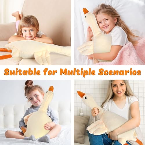 TioRacY Ente Kuscheltier PlüSchtier Gans, 50 cm Große Gans Spielzeug, Ideal als Schlafkissen und Dekoration, Kinder und Erwachsene