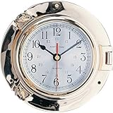  HS 19,1 cm Messing poliert Quarz Bullauge Uhr