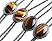 Moranse Bolo Tie with Natural Tiger Eye Stone Celtic Style Genuine and Cowhide Rope(Tiger Eyes 1 Style)