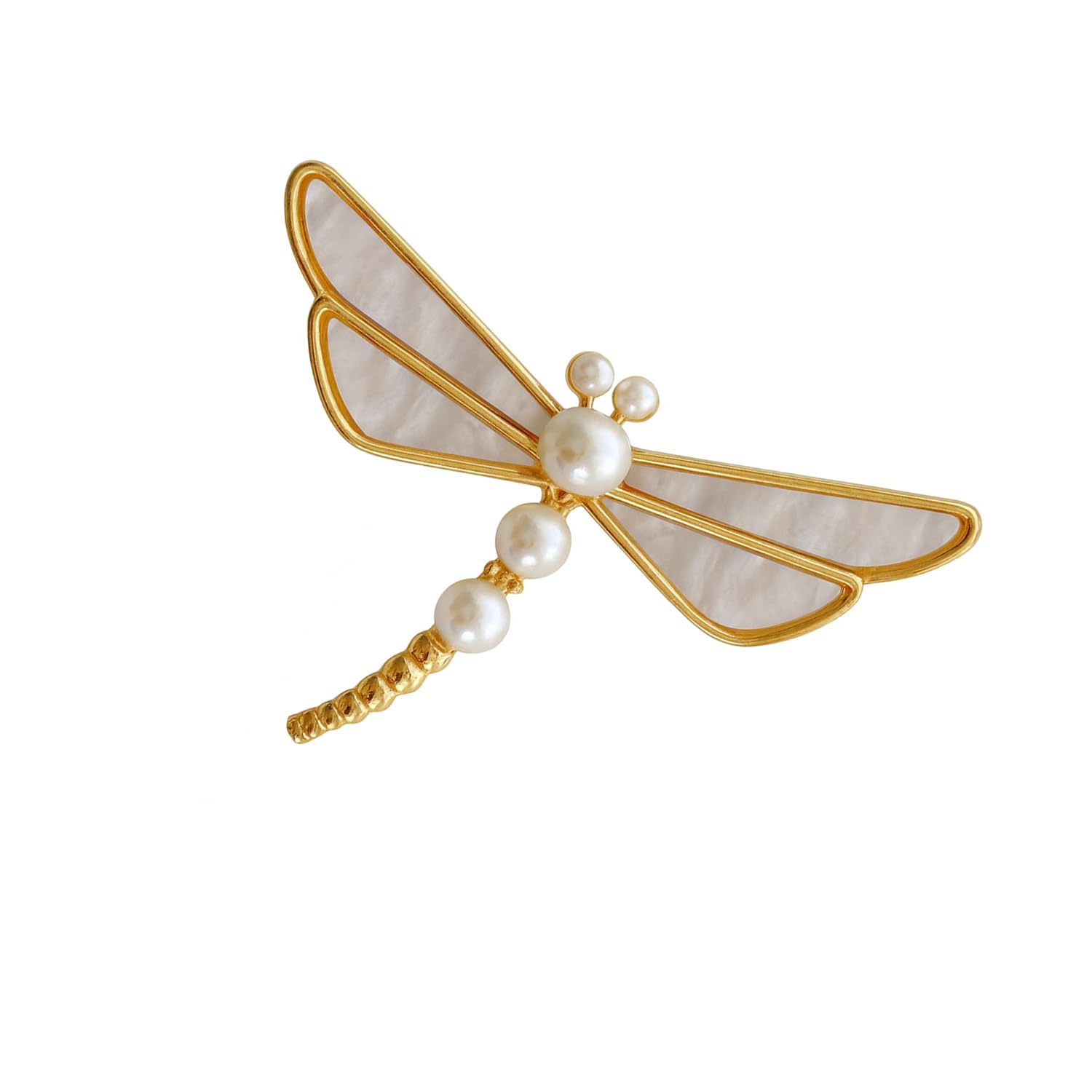 FASHIONS Elegant Gold Plated Dragonfly Brooch Pin with Pearl Insect Lapel Pin Suits Jackets Blazers Sherwanis Kurtas Waistcoats Nehru Jackets Jewelry Gift Accessory for Mens-image-32