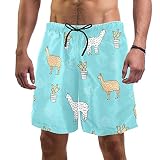 Yuzheng Trajes de baño para Hombres Cactus de Alpaca Baúl de baño de Vacaciones con Bolsillos para Hombre Regular Extendido