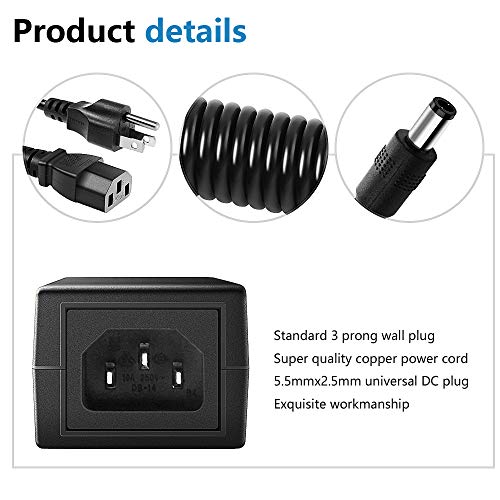 SHNITPWR 24V 3A DC Power Supply Adapter AC 100V~240V to DC 24 Volt 3 Amp 72W Converter Transformer 5.5x2.5mm Plug for 5050 3528 LED Strip Light 3D Printer LED Driver CCTV Security System LCD Monitor4