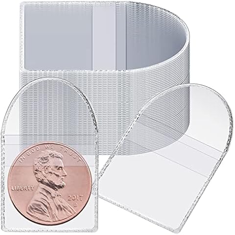150 Pcs Single Pocket Coin Sleeves Collectors 2.2 x 2 Individual Clear Plastic Sleeves Holders Coin Holder Clear Coin Flips Coin Protector Plastic Coin Pouch for Coins Items Display Collection Storage Cover
