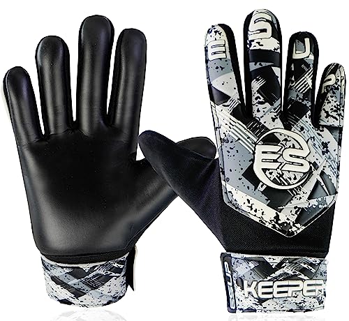 Esup Soccer Goalie Gloves | Funky Football Goalkeeper Gloves for Kids Boys Children Youth with 4mm Latex for Super Grip & Finger Protection Having Anti Slip Palm
