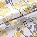 DriftAway Leah Abstract Floral Blossom Ink Painting Room Darkening Kitchen Tier Window Treatment 2 Panels Each Size 29 Inch by 36 Inch Plus 2 Inch Header Golden Yellow Gray