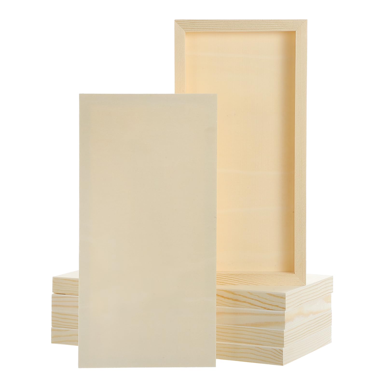 QUARKZMAN 6 Piezas Tablas De Lienzo De Madera, 15 x 30 cm Lienzos Artísticos Cuadrados Sin Acabar Para Pintura, Manualidades, Proyectos DIY, Arte De Pouring