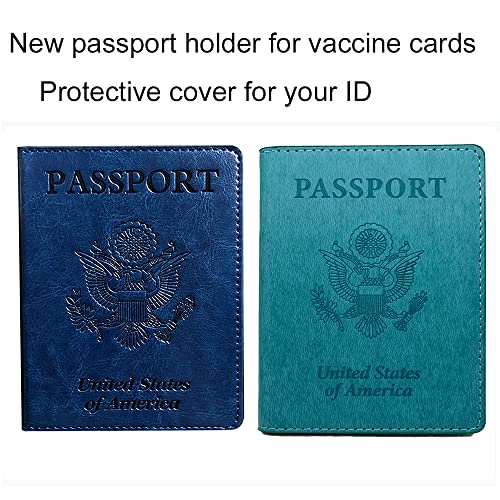 2 Pack Passport and Vaccine Card Holder Combo, Leather PU Passport Holder and Vaccine Card Holder, Women’s and Men’s… - Image 4