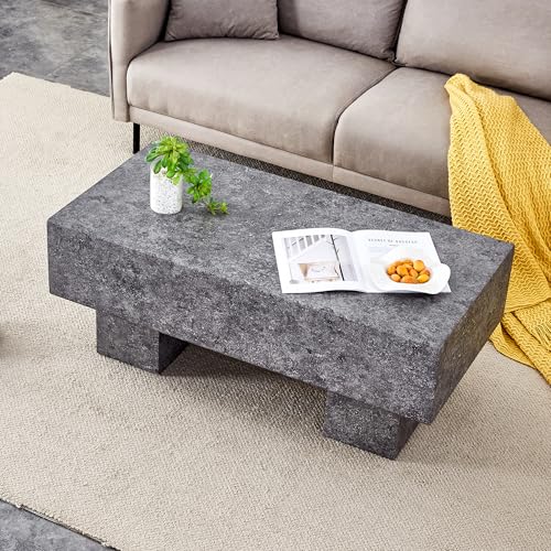 agnixnaf Gray Coffee Table with Stunning Design, 9.4" H Thickness