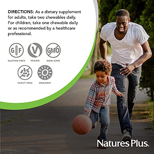 Naturesplus Source Of Life Garden Certified Organic Family Chewable Multivitamin - 60 Vegan Chewables - Mixed Berry Flavor - For Adults & Children - Vegetarian, Gluten-Free - 30-60 Servings #TOP5