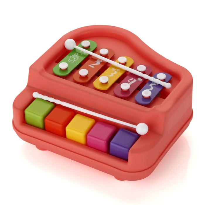 MeeTo 2-in-1 Baby Piano Xylophone Toy for Toddlers, Featuring 5 Colorful Keys, Perfect for Preschool Learning and Musical Instrumental Toy Fun for Kids Aged 3+ Years- (Pack of 1)-image-40