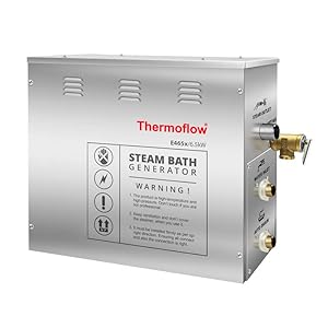 Thermoflow 6.5kW - E465x Steam Bath Generator with Touchpad & Remote | for Luxurious Steam Bath at Home/Auto Drain/SS Steam Head