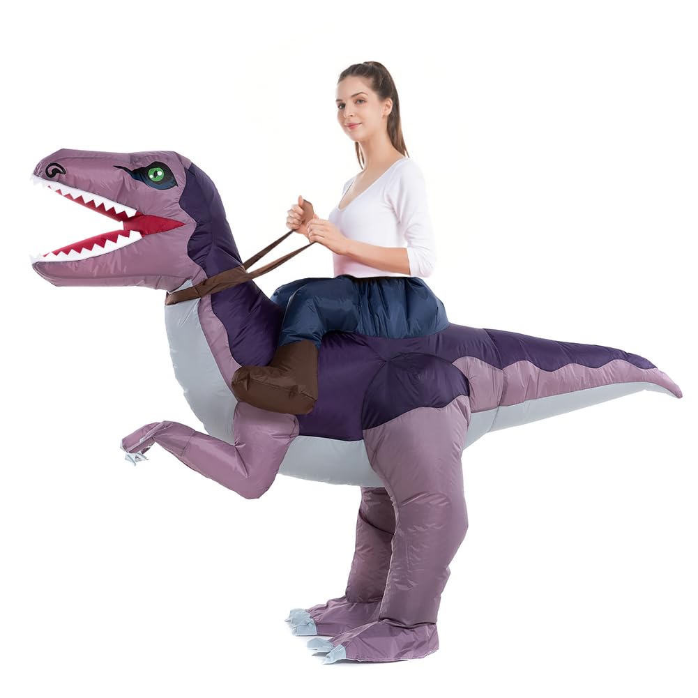 HSCTEK Inflatable Adult Dinosaur Costume, Ride on Cosplay Women Men