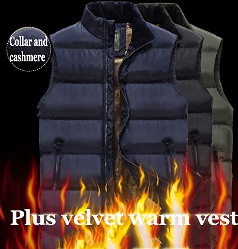 Xinyangni Men's Outdoor Stand Collar Fleece Jacket Vest Casual Padded Vest Coats Dark Blue Us S/Asia Xl #TOP6
