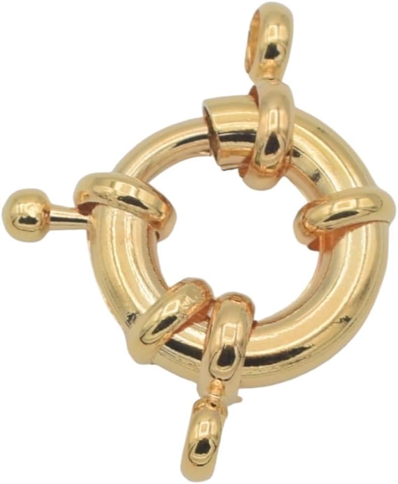 Spring Ring Clasps Gold Filled Alternative Findings 18K, Assorted Sizes 9mm–21mm – Hypoallergenic Tarnish-Resistant Jewelry Closures for Necklaces & Bracelets – DIY Findings (GF0403H-13mm-25 PCs)