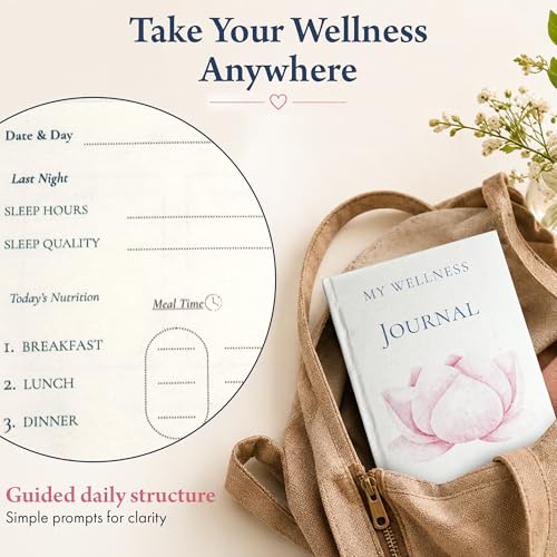 Image of 60-Day Guided Journal - Undated Wellness & Gratitude Planner - Daily Reflection Prompts, Habit Tracker, Mood Tracker - A5 Hardcover, 130 GSM Paper - A Thoughtful Gift for Mindful Living (Peach)
