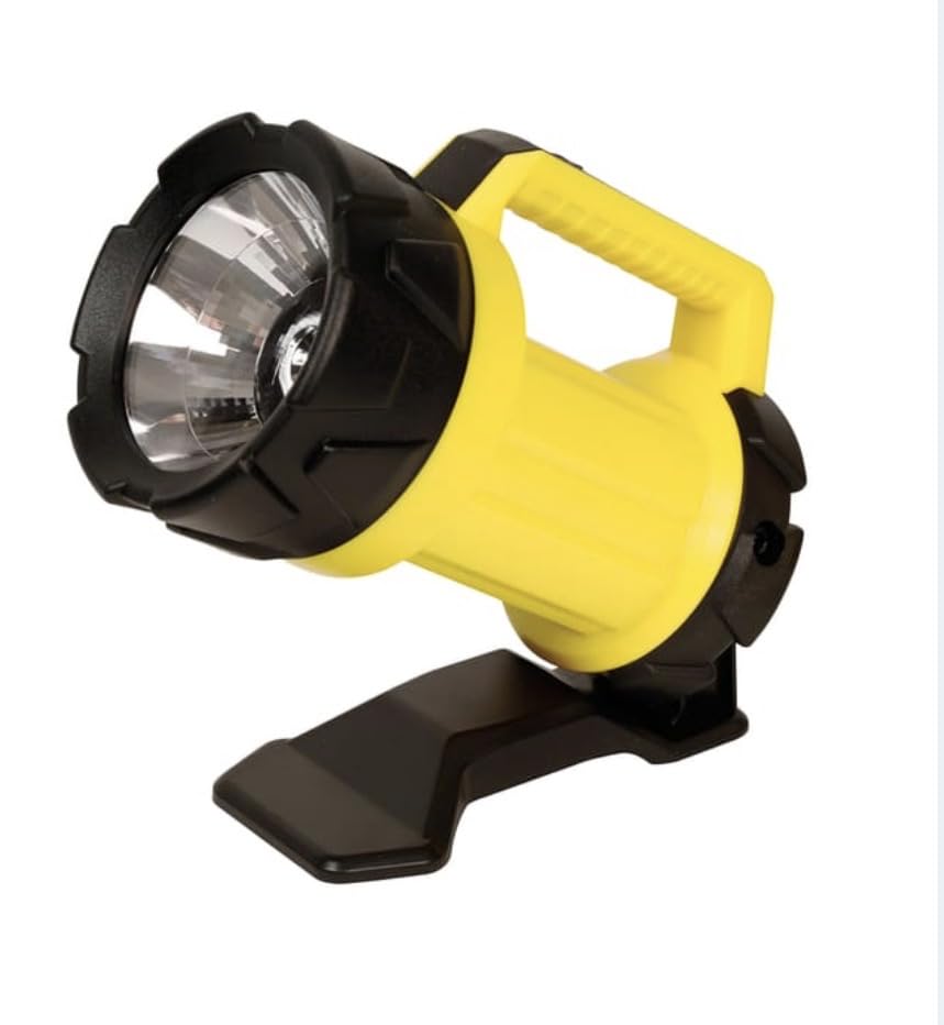 Super Bright LED Heavy Duty Torch, Battery Operated, 120 Lumens, 180m Beam, 90° Adjustable Stand