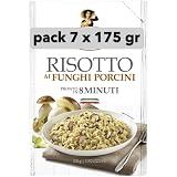Risotto ai Funghi Porcini, Pronto in 8 Minuti, Confezione da 7 x 175 gr Scad 2027