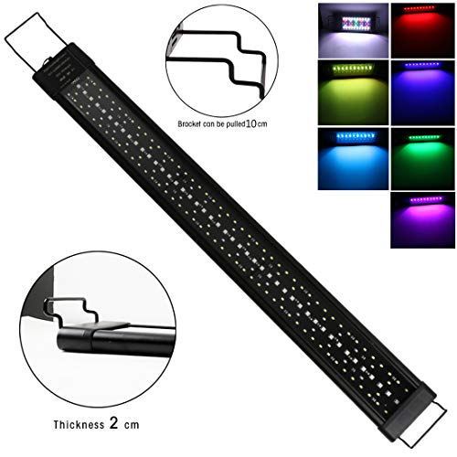 Iluminación para Acuarios 120cm 60W 4800lm Pantalla LED Acuario Lámpara de Acuario con Temporizador y soporte Ajustable Adecuado para Acuarios de 120-135cm luz de acuario RGB para Plantas Peces