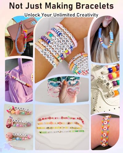 Mio Angle Bracelet Making Kit for Beginner 5000Pcs Preppy Polymer Friendship Bracelet Making with Charms Kit for Jewelry Making DIY Arts and Crafts Birthday Gifts Toys for Kids Age 6-13 image 3