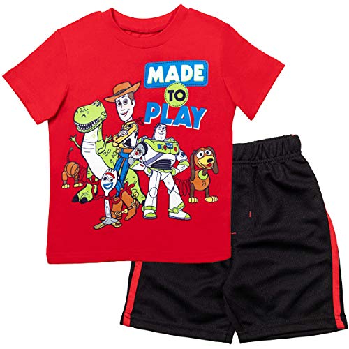 Disney Pixar Toy Story Toddler Boys Short Sleeve T-Shirt & Shorts Set Red/Black 3T