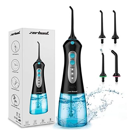 Water Flosser Cordless Teeth Cleaner, Professional Wate Pick Oral Care For Braces Bridges Care IPX7 Waterproof Water Flosser with 6 Interchangeable Jet Tips Detachable Water Tank for Home and Travel