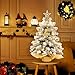 Mini Christmas Tree with Lights,24In/2ft Snow Flocked Pre-lit Tabletop Christmas Tree with 19 Decorations,Artificial Small DIY Decor for Table Desk Home