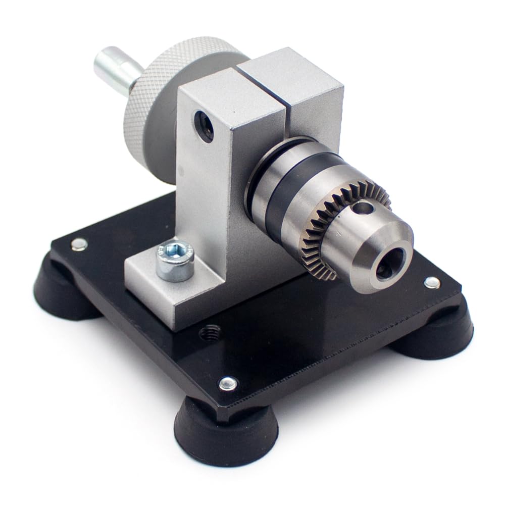 Mandrino per Trapano Manuale Mini con Base, Supporto per Utensile Rotante da Scrivania in Lega di Alluminio B12 da 1,5-10 mm