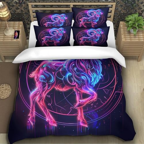 Housse de couette chèvre néon zippée anti-acarien et douce - 5
