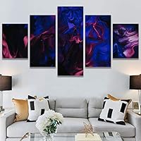SIGNWIN 5 Panel Canvas Wall Art Abstract Colorful Decorative Elements Modern Artwork for Home Decorations Ready to Hang - 60
