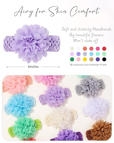 jollybows 30pcs Baby Girls Hair Bows Headband Nylon Hair Band Elastic Hair Accessories for Kids Infants Toddlers4