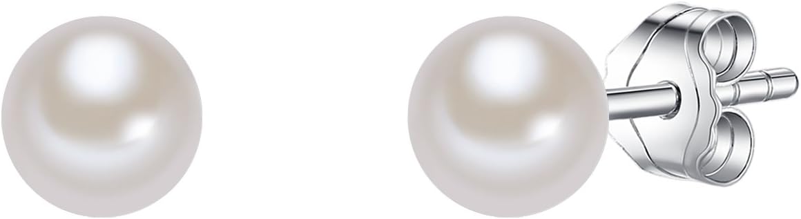 Valero PearlsSterling Silver 925 rhodium-plated Ladies Stud earrings with Freshwater cultured pearls white 00186110