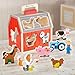 Melissa & Doug Take-Along Wooden Toy Barn, 11-Pc Portable Toddler Playset with Farm Animals & Pop-Up Roof, Preschool Learning Toys for Girls & Boys 2+