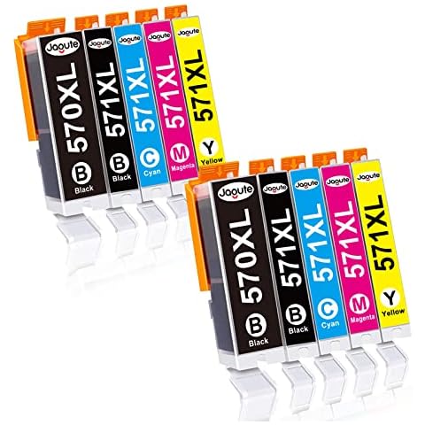 Jagute 10 Pack PGI-570XL CLI-571XL Ink Cartridges Replacement for Canon 570 571 Ink Cartridge Compatible with Canon Pixma TS5050 MG5750 MG5751 MG5753 MG6850 MG6851 MG6852 TS5051 TS5053 TS5055 TS6050 Cover