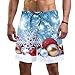 GORDESC Wystrój bożonarodzeniowy i wzór kolby śniegowe męskie kąpielówki szorty plażowe spodnie szybkoschnące z kieszeniami / podszewką z siatki, Wielokolorowy, XXL
