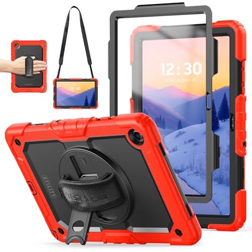 Coque antichoc Samsung Galaxy Tab A11+ avec support 360 anti-chute rouge