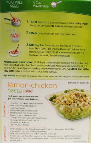 Betty Crocker Suddenly Pasta Salad, Pasta Dinner Kit - Ranch & Bacon - 7.5 oz
