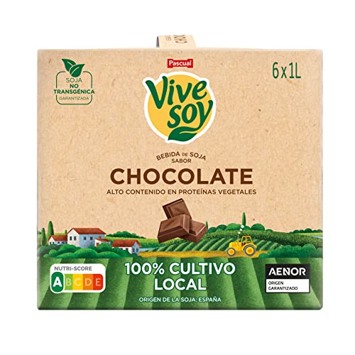 Vivesoy- Bebida de Soja Sabor Chocolate 100% Cultivo local- Formato 6x1l.