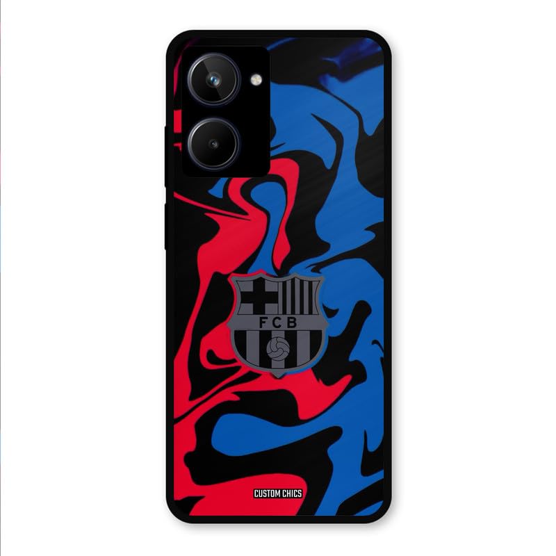 Image of PrintShield FC Barcelona Comic Back Cover for Realme 10, Shockproof Printed Phone Case with Soft TPU Sides & Anti-Slip Grip
