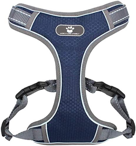 MeiAOBest Dog Harness,Dog Adjustable No-pull Escape proof Harness Breathable Oxford Reflective Pet Vest Harness for Medium Dogs Large Dogs (L - Image 3