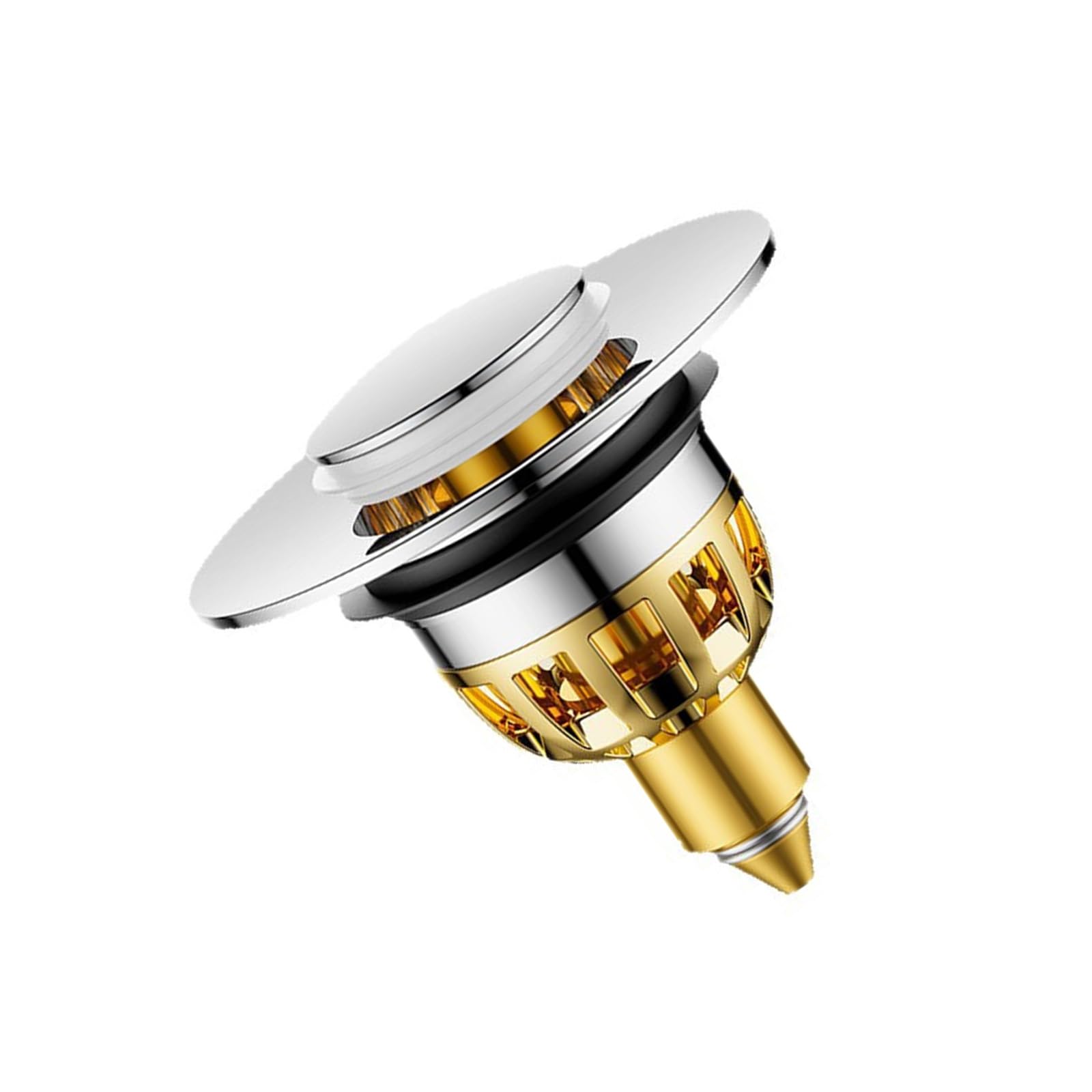 Buxuaaaa Press Down Sink Drain Stoppers with Not Block Feature Upgrades Perfect for Bathroom & Kitchen Strong Metal Construction Rustless Sink Appearing Drain Bathroom Push Button