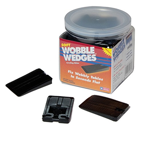 Wobble Wedge - Soft Black - Restaurant Table Shims - 30 Piece Jar